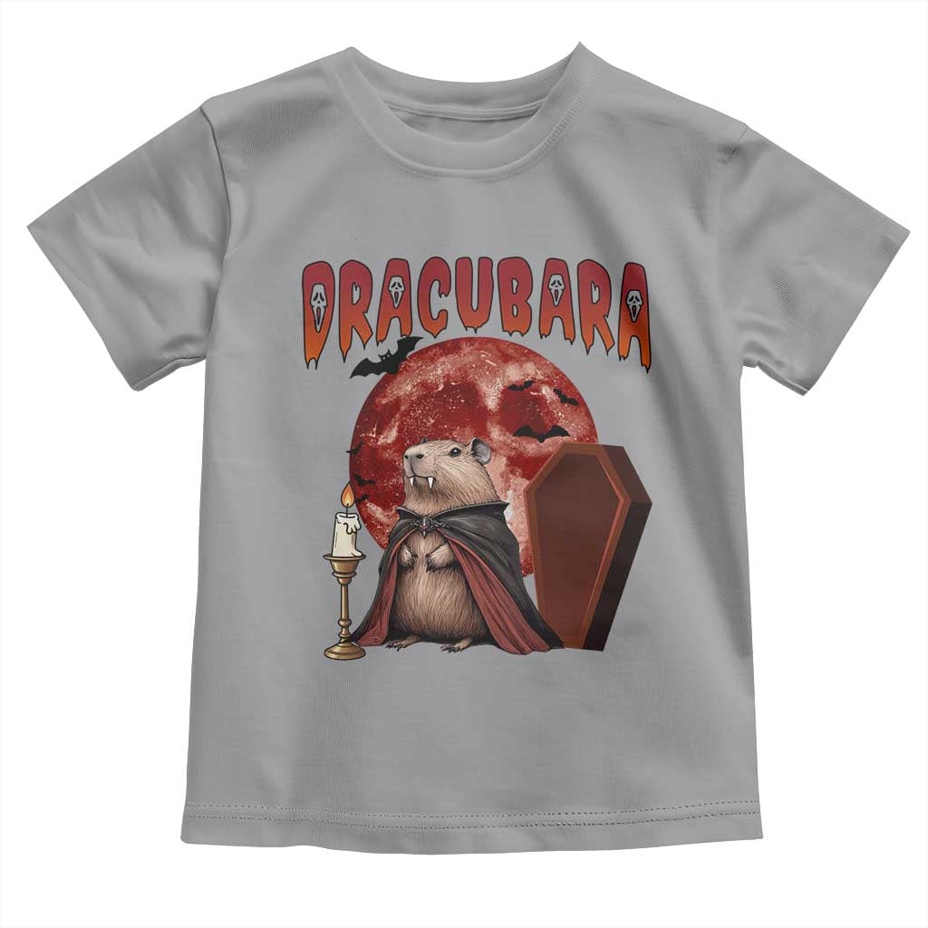 Halloween Capybara Toddler T Shirt Funny Dracubara In Dracula Outfit TS12 Sport Gray Print Your Wear