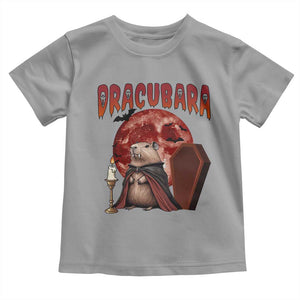Halloween Capybara Toddler T Shirt Funny Dracubara In Dracula Outfit TS12 Sport Gray Print Your Wear