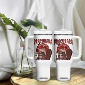 Halloween Capybara Tumbler With Handle Funny Dracubara In Dracula Outfit TS12 Print Your Wear