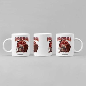 Halloween Capybara Coffee Mug Funny Dracubara In Dracula Outfit TS12 Print Your Wear