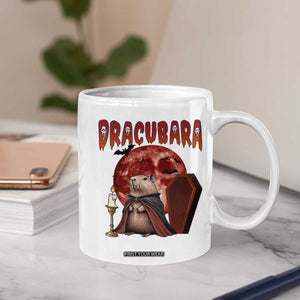 Halloween Capybara Coffee Mug Funny Dracubara In Dracula Outfit TS12 Print Your Wear