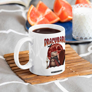 Halloween Capybara Coffee Mug Funny Dracubara In Dracula Outfit TS12 Print Your Wear