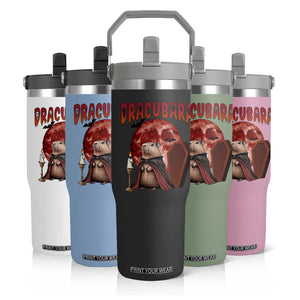 Halloween Capybara Flip Straw Tumbler Funny Dracubara In Dracula Outfit TS12 Print Your Wear