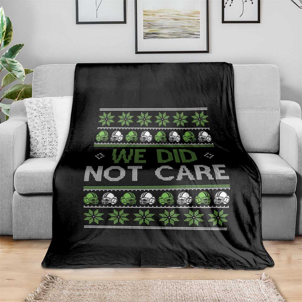 We Did Not Care Throw Blanket Ugly Christmas Football Fan Gift