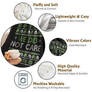 We Did Not Care Throw Blanket Ugly Christmas Football Fan Gift