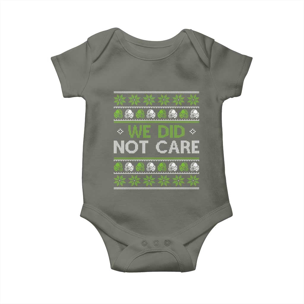 We Did Not Care Baby Onesie Ugly Christmas Football Fan Gift TS12 Military Green Print Your Wear