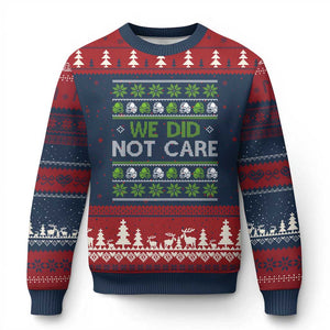 We Did Not Care Ugly Christmas Sweater Ugly Christmas Football Fan Gift TS12 Navy Red Print Your Wear
