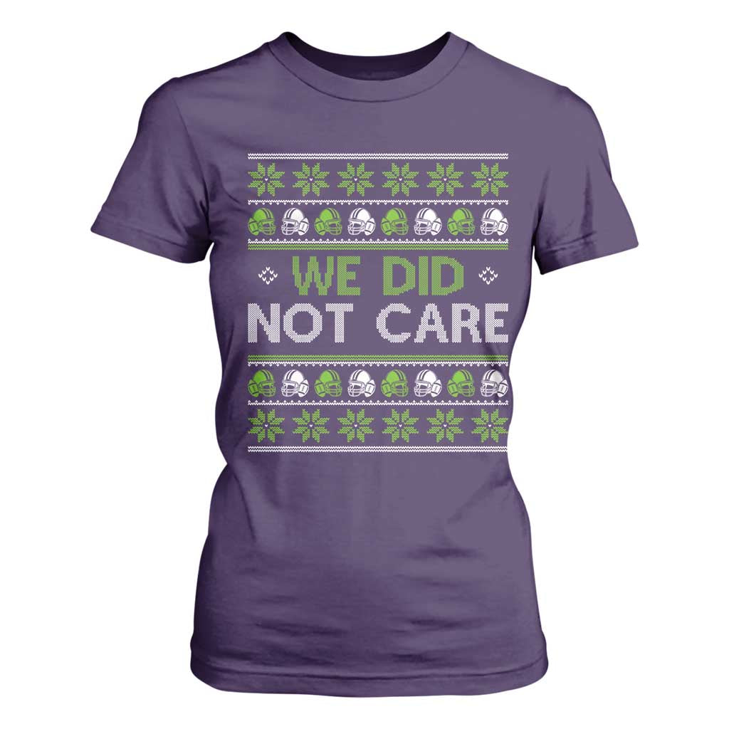 We Did Not Care T Shirt For Women Ugly Christmas Football Fan Gift TS12 Purple Print Your Wear
