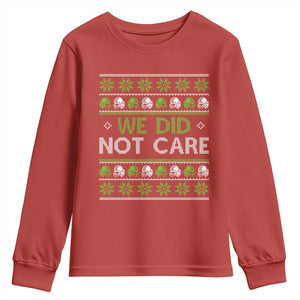 We Did Not Care Youth Sweatshirt Ugly Christmas Football Fan Gift TS12 Red Print Your Wear