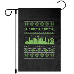Seattle Skyline Game Day Garden Flag Ugly Christmas Football Fan Gift