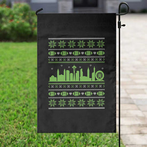 Seattle Skyline Game Day Garden Flag Ugly Christmas Football Fan Gift