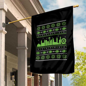 Seattle Skyline Game Day Garden Flag Ugly Christmas Football Fan Gift