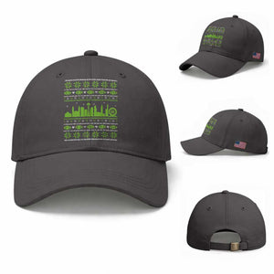 Seattle Skyline Game Day Baseball Cap Ugly Christmas Football Fan Gift