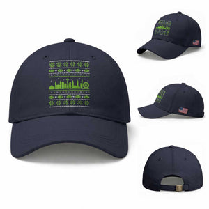 Seattle Skyline Game Day Baseball Cap Ugly Christmas Football Fan Gift