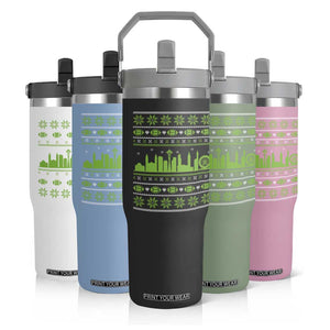 Seattle Skyline Game Day Flip Straw Tumbler Ugly Christmas Football Fan Gift TS12 Print Your Wear