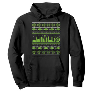 Seattle Skyline Game Day Hoodie Ugly Christmas Football Fan Gift TS12 Black Print Your Wear