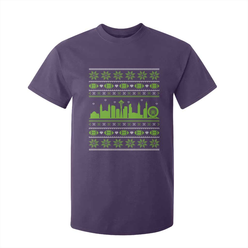 Seattle Skyline Game Day T Shirt For Kid Ugly Christmas Football Fan Gift TS12 Purple Print Your Wear
