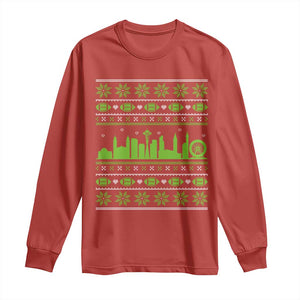 Seattle Skyline Game Day Long Sleeve Shirt Ugly Christmas Football Fan Gift TS12 Red Print Your Wear