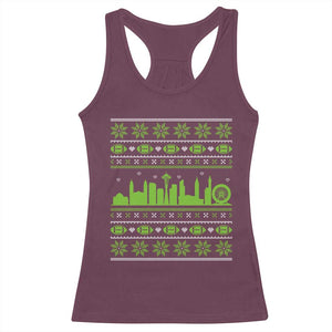 Seattle Skyline Game Day Racerback Tank Top Ugly Christmas Football Fan Gift TS12 Maroon Print Your Wear