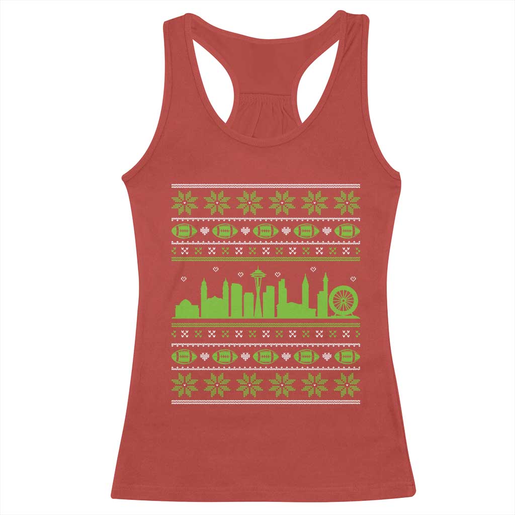 Seattle Skyline Game Day Racerback Tank Top Ugly Christmas Football Fan Gift TS12 Red Print Your Wear