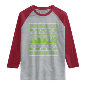 Seattle Skyline Game Day Raglan Shirt Ugly Christmas Football Fan Gift TS12 Heather Gray Heather Red Print Your Wear