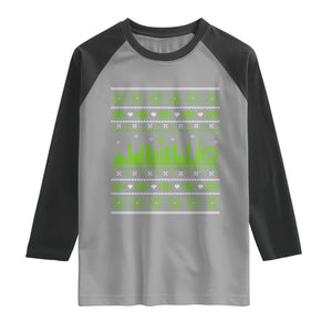 Seattle Skyline Game Day Raglan Shirt Ugly Christmas Football Fan Gift TS12 Sport Gray Black Print Your Wear