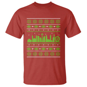 Seattle Skyline Game Day T Shirt Ugly Christmas Football Fan Gift TS12 Red Print Your Wear