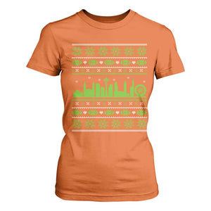 Seattle Skyline Game Day T Shirt For Women Ugly Christmas Football Fan Gift TS12 Orange Print Your Wear