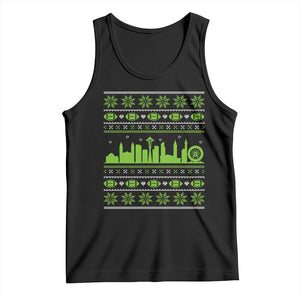 Seattle Skyline Game Day Tank Top Ugly Christmas Football Fan Gift TS12 Black Print Your Wear
