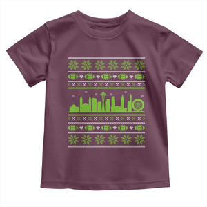 Seattle Skyline Game Day Toddler T Shirt Ugly Christmas Football Fan Gift TS12 Maroon Print Your Wear