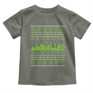 Seattle Skyline Game Day Toddler T Shirt Ugly Christmas Football Fan Gift TS12 Military Green Print Your Wear