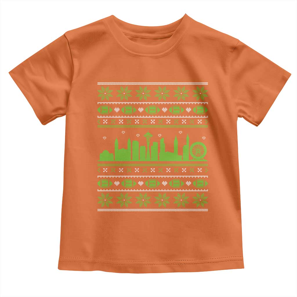 Seattle Skyline Game Day Toddler T Shirt Ugly Christmas Football Fan Gift TS12 Orange Print Your Wear