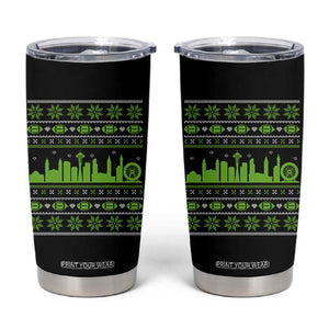Seattle Skyline Game Day Tumbler Cup Ugly Christmas Football Fan Gift TS12 Black Print Your Wear
