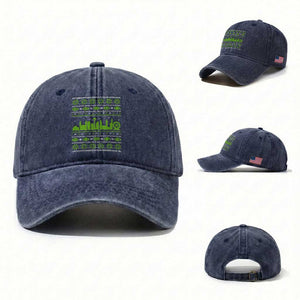 Seattle Skyline Game Day Washed Cotton Baseball Cap Ugly Christmas Football Fan Gift