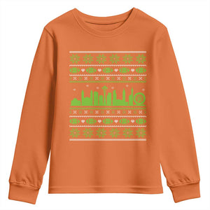 Seattle Skyline Game Day Youth Sweatshirt Ugly Christmas Football Fan Gift TS12 Orange Print Your Wear