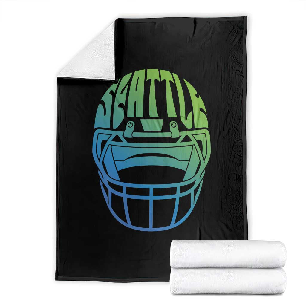 Seattle Northwest Fan Pride Throw Blanket Vintage Football Helmet Sports Graphic TS12 Black Print Your Wear