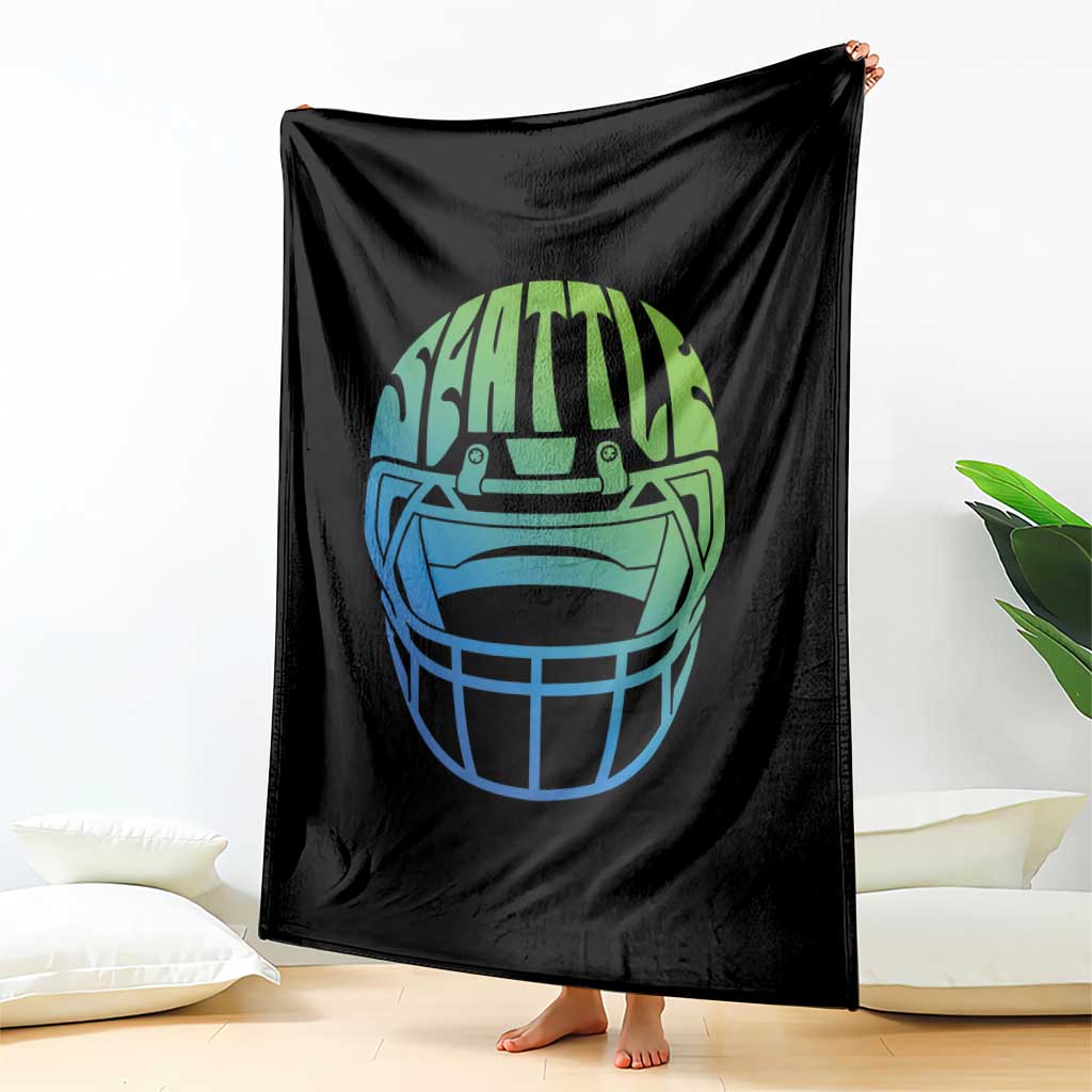 Seattle Northwest Fan Pride Throw Blanket Vintage Football Helmet Sports Graphic