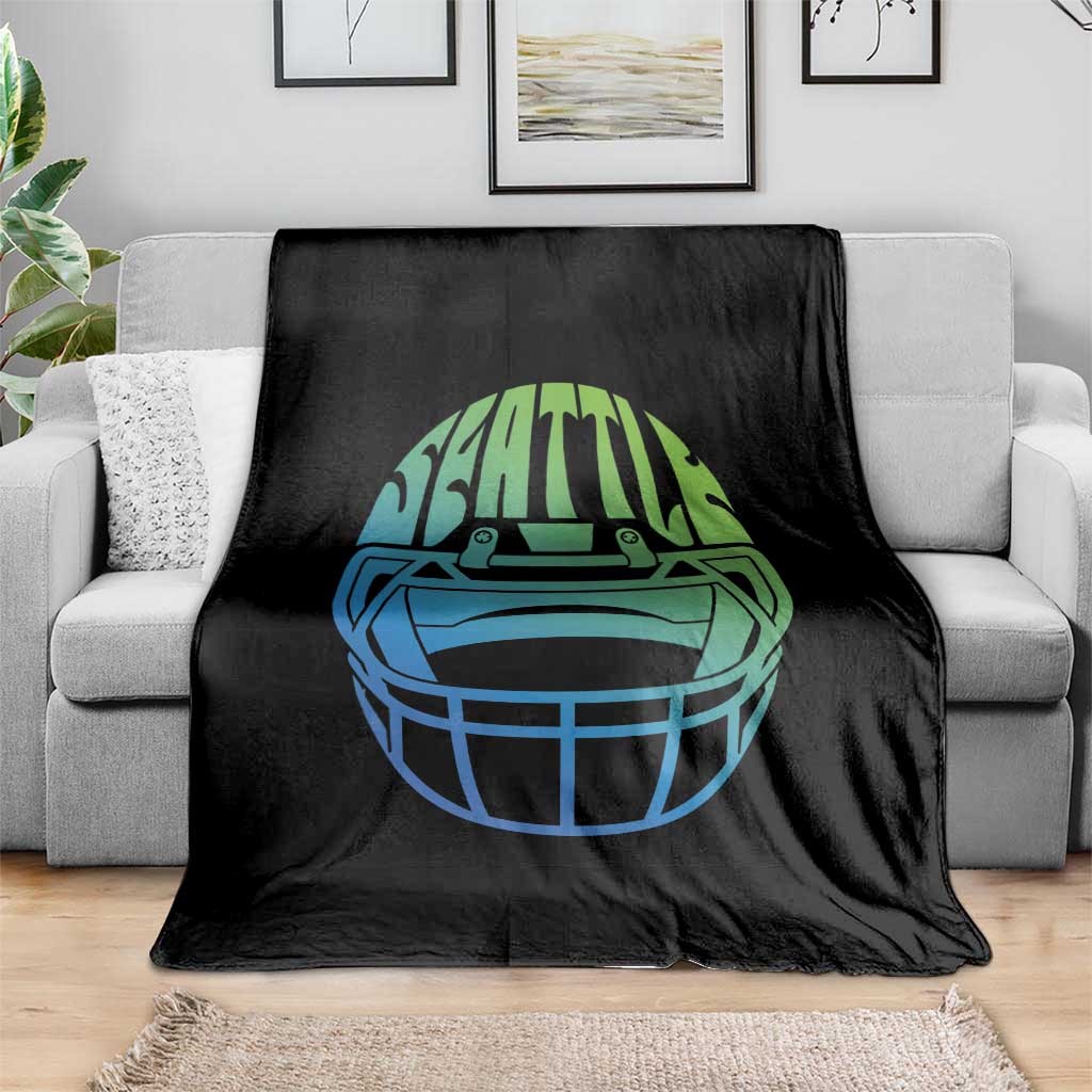 Seattle Northwest Fan Pride Throw Blanket Vintage Football Helmet Sports Graphic