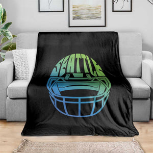 Seattle Northwest Fan Pride Throw Blanket Vintage Football Helmet Sports Graphic