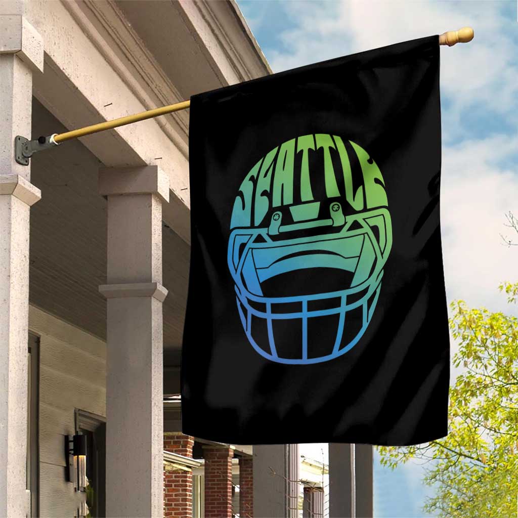 Seattle Northwest Fan Pride Garden Flag Vintage Football Helmet Sports Graphic