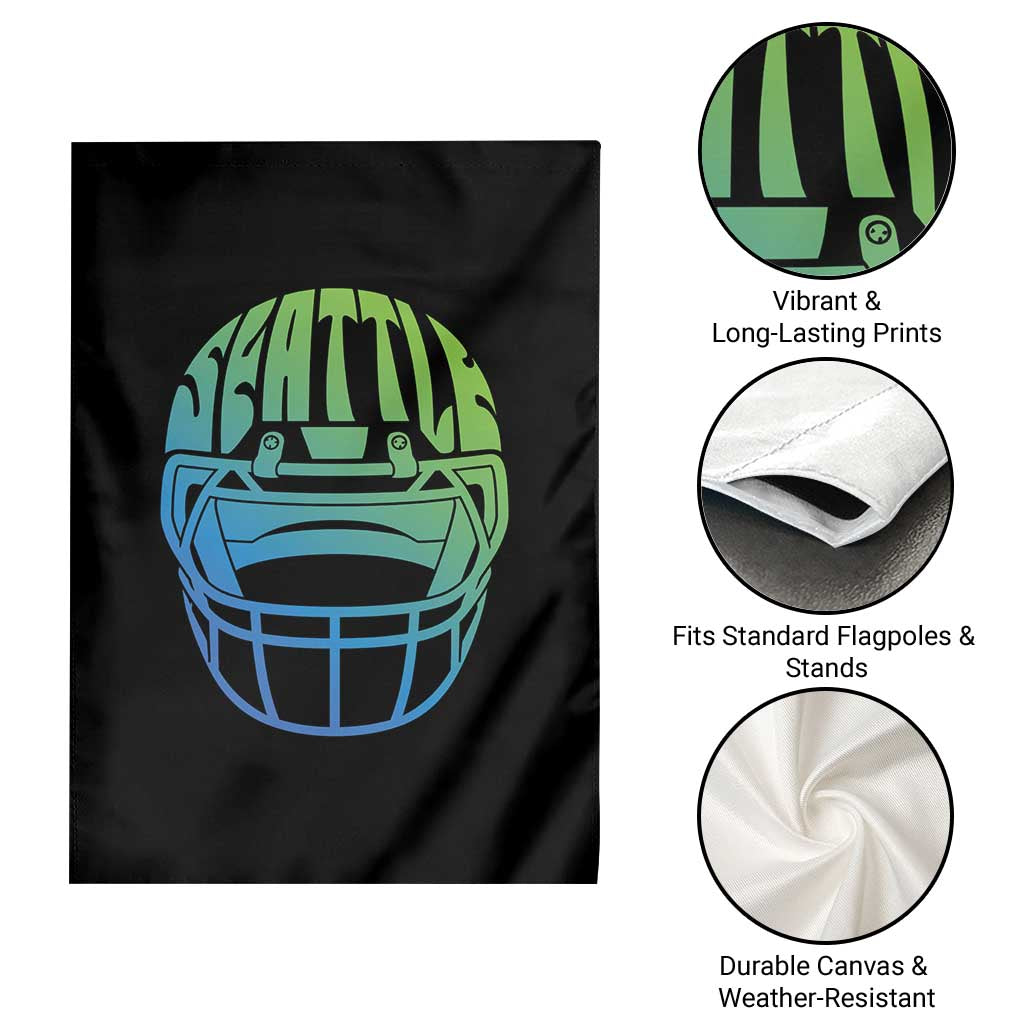 Seattle Northwest Fan Pride Garden Flag Vintage Football Helmet Sports Graphic