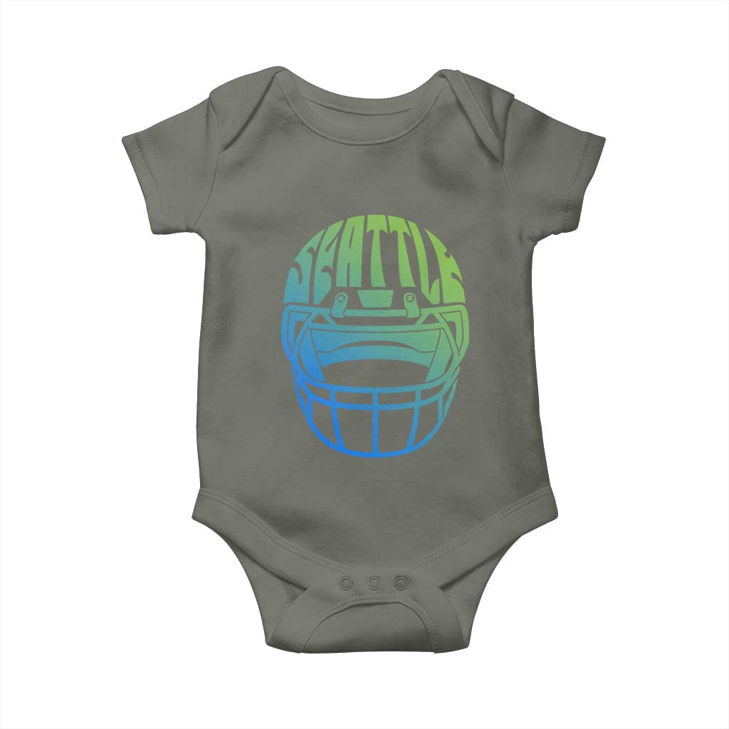 Seattle Northwest Fan Pride Baby Onesie Vintage Football Helmet Sports Graphic