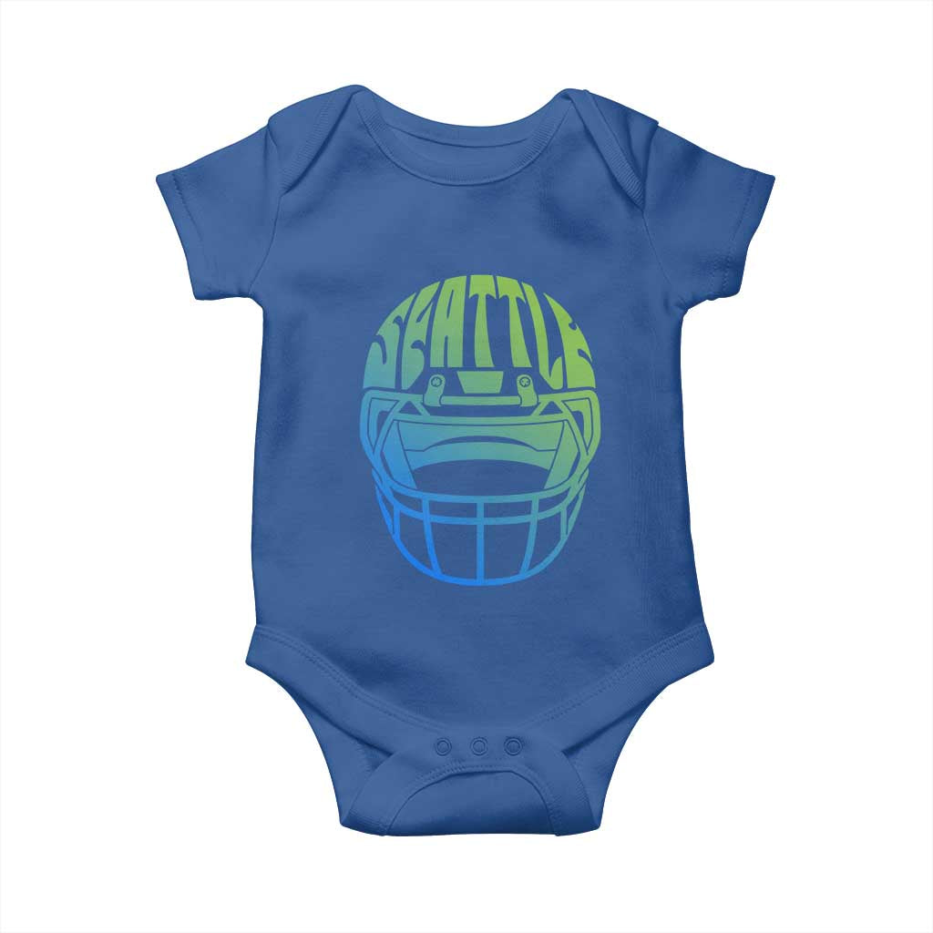 Seattle Northwest Fan Pride Baby Onesie Vintage Football Helmet Sports Graphic TS12 Royal Blue Print Your Wear