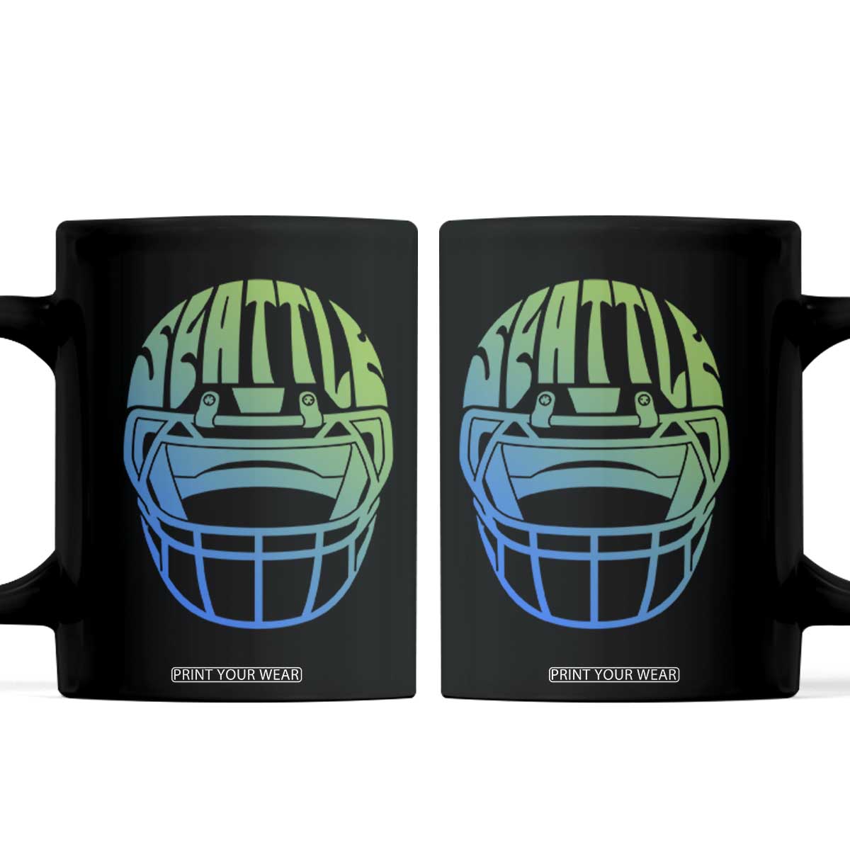 Seattle Northwest Fan Pride Coffee Mug Vintage Football Helmet Sports Graphic TS12 Black Print Your Wear