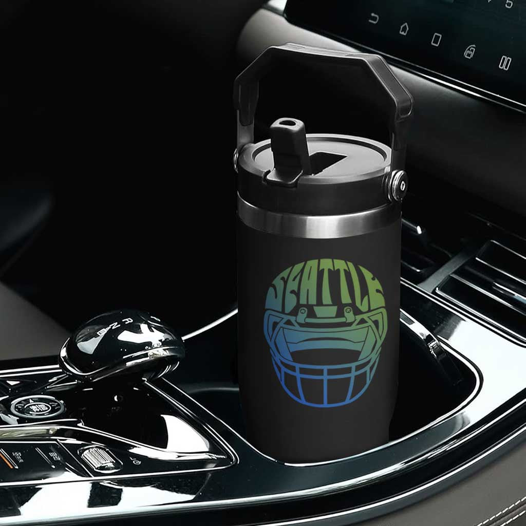 Seattle Northwest Fan Pride Flip Straw Tumbler Vintage Football Helmet Sports Graphic