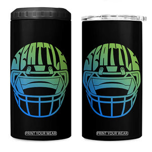 Seattle Northwest Fan Pride 4 in 1 Can Cooler Tumbler Vintage Football Helmet Sports Graphic