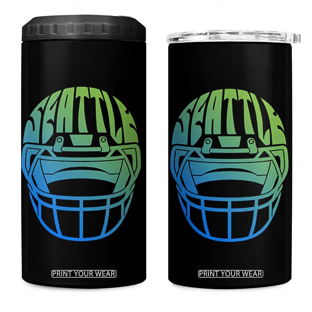 Seattle Northwest Fan Pride 4 in 1 Can Cooler Tumbler Vintage Football Helmet Sports Graphic TS12 One Size: 16 oz Black Print Your Wear