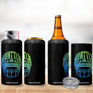 Seattle Northwest Fan Pride 4 in 1 Can Cooler Tumbler Vintage Football Helmet Sports Graphic