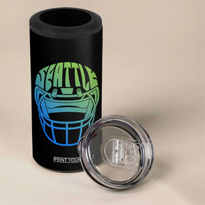 Seattle Northwest Fan Pride 4 in 1 Can Cooler Tumbler Vintage Football Helmet Sports Graphic