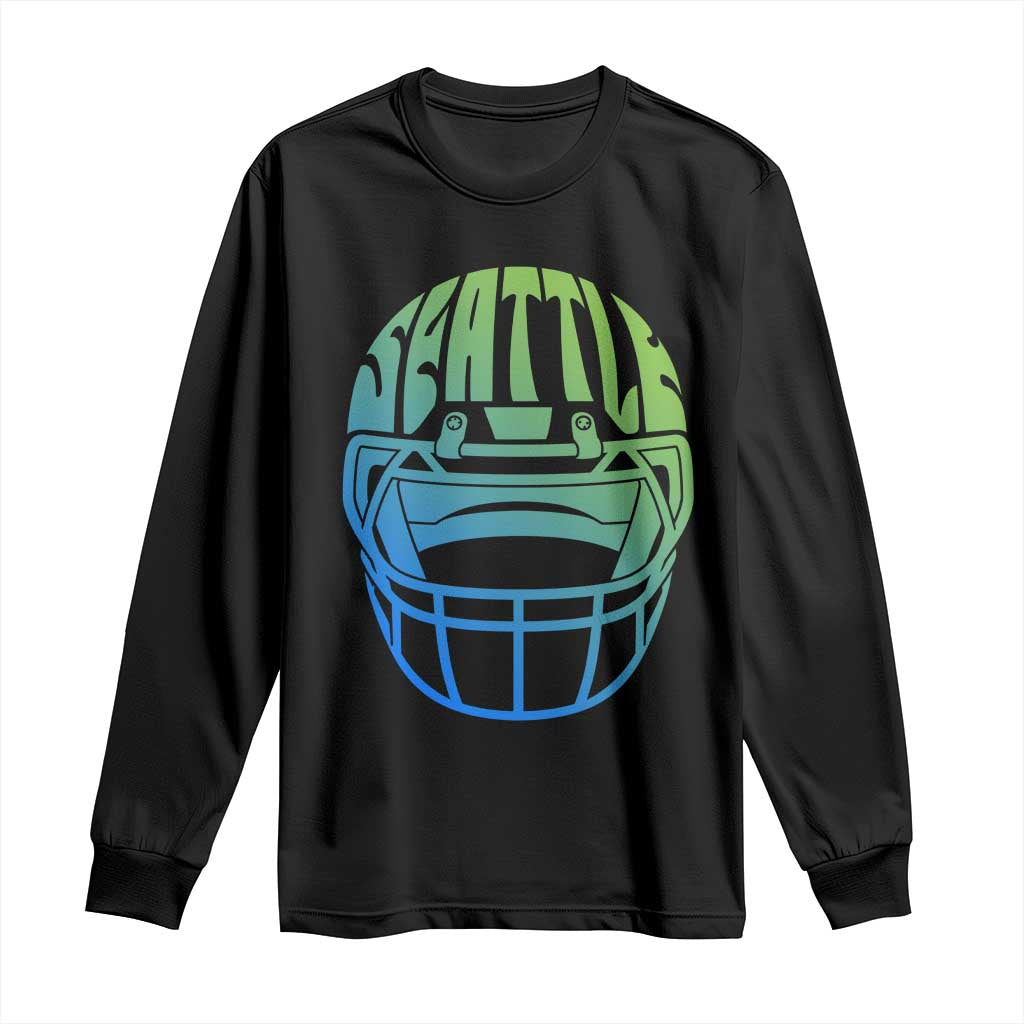 Seattle Northwest Fan Pride Long Sleeve Shirt Vintage Football Helmet Sports Graphic